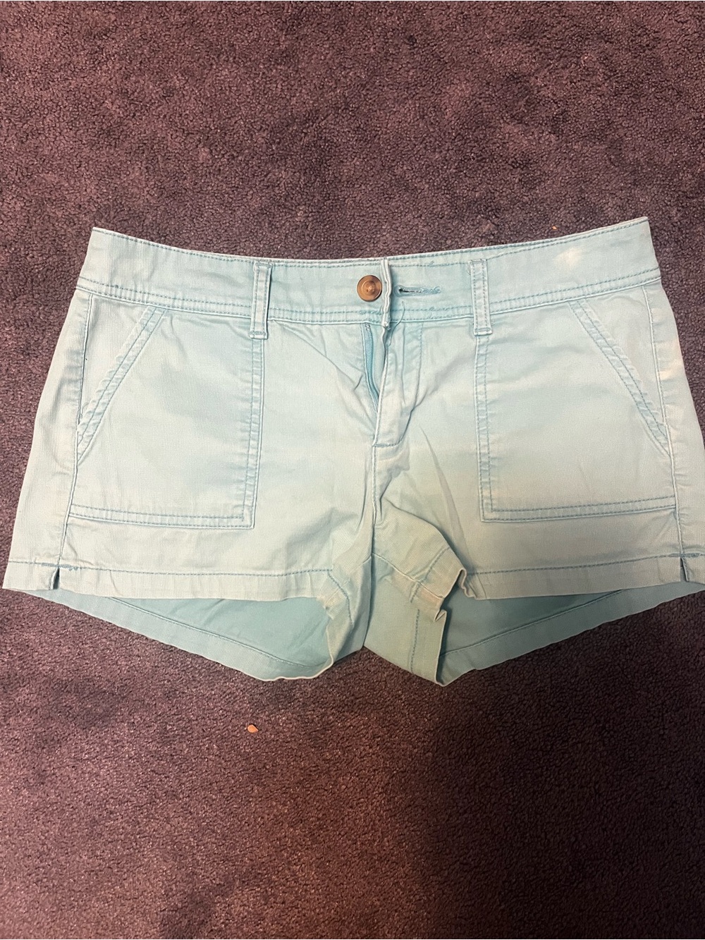 Arizona Jean Company Light Aqua Utility Jean Shorts